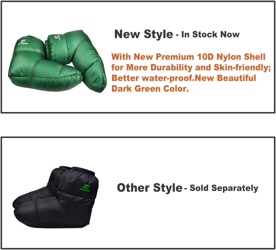 Down Booties Warm Socks 10D Nylon Ultralight Sleeping Sock for Camp, Backpacking, Camping Sleeping Bag Tent Down Slippers Foot Warmer (R02) - Image 2