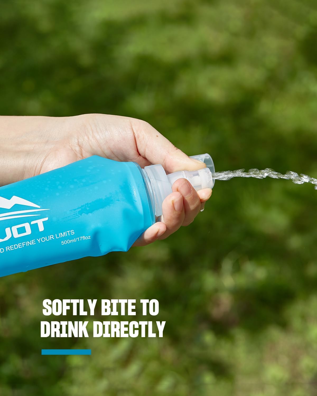 Running Vest Soft Flask, BPA-Free 500ml Collapsible Water Bottle for Hydration Backpack, Folding Running Water Bottle for Running Hiking Cycling Climbing (Pink, 500 ML) - Image 2