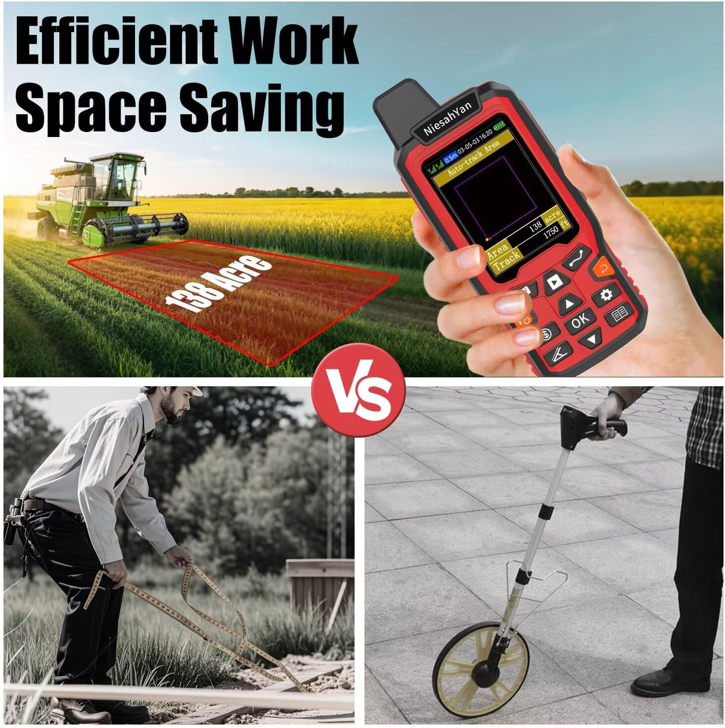 ZL180 Handheld GPS for Surveying, High Precision Rugged Land Surveying Equipment for Ranches, Garden, Farmland and Parking Area Distance Measurement - Image 4